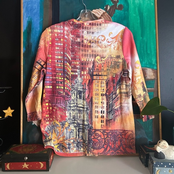 Alia Y2K Colorful Cityscape Short Sleeve Tee M - Picture 9 of 14